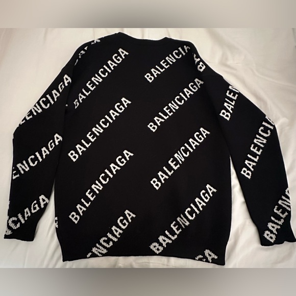 Unisex Balenciaga All Over Logo Sweater